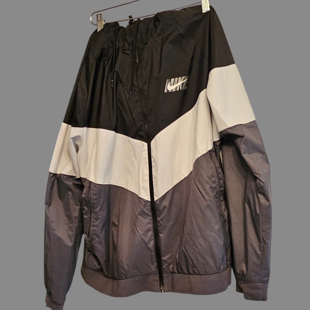Vintage Nike Training Windbreaker Jacket Black-Grey-White Orange Tag Mens XL